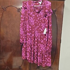 Time and Tru Kids Dress in Purple and Pink Floral